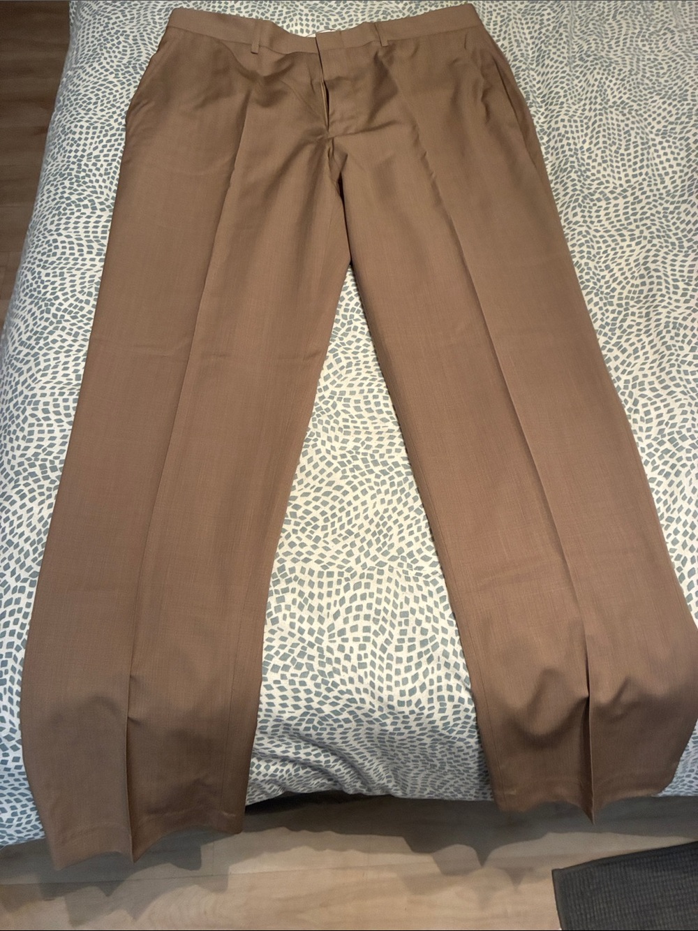 Classic Men's Wool Dress Pants in Tan